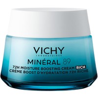 Vichy Mineral 89 72H Moisture Boosting Rich Texture Cream 50ml - Κρέμα Προσώπου Πλούσιας Υφής με Υαλουρονικό Οξύ για Εντατική Ενυδάτωση της Ξηρής Επιδερμίδας Έως 72 Ώρες