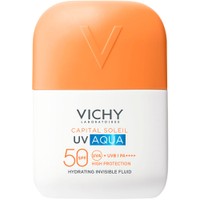 Vichy Capital Soleil UV-AQUA Spf50 Hydrating Invisible Fluid 50ml - Ενυδατικό Λεπτόρρευστο Αντηλιακό Προσώπου Υψηλής Προστασίας με Ανάλαφρη & Αόρατη Αίσθηση