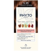 Phyto Permanent Hair Color Kit 1 Τεμάχιο - 5.35 Ανοιχτό Καφέ Σοκολατί - Μόνιμη Βαφή Μαλλιών με Φυτικές Χρωστικές, Χωρίς Αμμωνία
