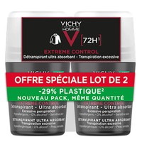 Vichy Promo Homme 72h Extreme Control Antiperspirant Roll-on 2x50ml - Ανδρικό Αποσμητικό, Αντιιδρωτικό Roll-on για Προστασία Έως & 72 Ώρες από την Έντονη Εφίδρωση