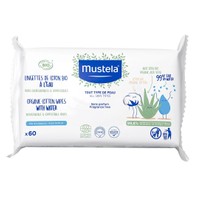 Mustela Organic Cotton Wipes with Water 60 Τεμάχια (1x60 Τεμάχια) - Μωρομάντηλα Καθαρισμού με Βιολογικό Βάμβακι & Νερό