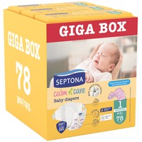 Septona Calm n' Care Baby Diapers Giga Box Newborn No1 (2-5kg) 78 Τεμάχια (3x26 Τεμάχια) - 