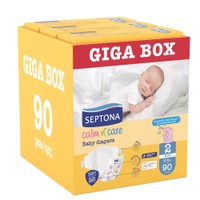 Septona Calm n' Care Baby Diapers Giga Box Mini No2 (3-6kg) 90 Τεμάχια (3x30 Τεμάχια) - 