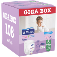 Septona Calm n' Care Pants Giga Box Extra Large No6 (14-20kg) 108 Τεμάχια (3x36 Τεμάχια) - 