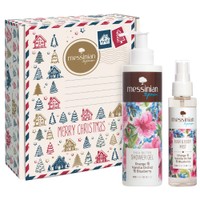 Messinian Spa Promo Christmas Box Orange & Vanilla Orchid & Blueberry Hair & Body Mist 100ml & Shower Gel 300ml - Ενυδατικό Εορταστικό Σπρέι Σώματος με Άρωμα Πορτοκάλι & Βανίλια Ορχιδέα & Μύρτιλο & Ενυδατικό Αφρόλουτρο με Άρωμα Πορτοκάλι & Βανίλια Ορχιδέα & Μύρτιλο με Αντλία