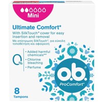 O.b. ProComfort Mini Tampons for Light Days 8 Τεμάχια - Μίνι Ταμπόν για Απόλυτη Άνεση & Αξιόπιστη Προστασία