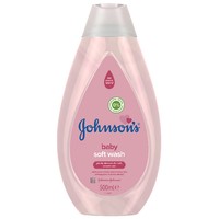 Johnson's Baby Soft Wash 500ml - Βρεφικό, Απαλό Αφρόλουτρο που Καθαρίζει & Ενυδατώνει την Ευαίσθητη Επιδερμίδα του Μωρού
