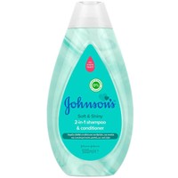 Johnson's Soft & Shiny 2 in 1 Shampoo & Conditioner 500ml - Παιδικό 2 σε 1 Σαμπουάν & Conditioner Βαθιάς Ενυδάτωσης για Απαλά & Ευκολοχτένιστα Μαλλιά