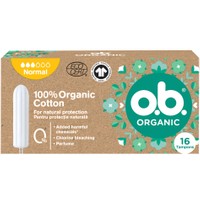 O.b. Organic 100% Cotton Tampon 16 Τεμάχια - Normal - Ταμπόν με Οργανικό Βαμβάκι για Κανονική Ροή