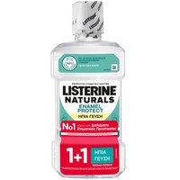 Listerine Πακέτο Προσφοράς Naturals Enamel Protect Fluoride Mouthwash 2x500ml 1+1 Δώρο - Φθοριούχο Στοματικό Διάλυμα Χωρίς Οινόπνευμα & Χρωστικές με Ήπια Γεύση Μέντας