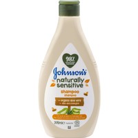 Johnson’s Naturally Sensitive Shampoo 395ml - Βρεφικό Σαμπουάν με Οργανική Aloe Vera Κατάλληλο για την Ευαίσθητη Επιδερμίδα
