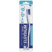 Elgydium 4in1 Toothbrush 1 Τεμάχιο - Soft - Οδοντόβουρτσα 4 σε 1 με Καθαριστική Γλώσσας, Κωνικό Μεσοδόντιο Βουρτσάκι & Λευκαντική Γόμα