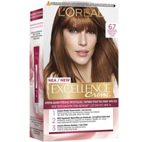 L'oreal Paris Excellence Creme 1 Τεμάχιο - 6.7 Chocolate - Μόνιμη Βαφή σε Κρέμα Τριπλής Προστασίας για Κάλυψη των Λευκών