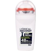 L'oreal Paris Men Expert Shirt Protect Roll-On Ανδρικό Αποσμητικό 48ωρης Προστασίας Ενάντια στα Λευκά, Κίτρινα Σημάδια 50ml