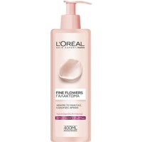 L'oreal Paris Fine Flowers Lait 400ml - Γαλάκτωμα Καθαρισμού - Ντεμακιγιάζ Προσώπου για Ξηρή - Ευαίσθητη Επιδερμίδα με Εκχυλίσματα από Τριαντάφυλλο & Γιασεμί