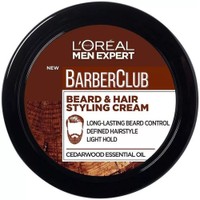 L'Oreal Paris Men Expert BarberClub Beard & Hair Light Hold Styling Cream 75ml - Κρέμα για Μούσια & Μαλλιά που Χαρίζει Ελαφρύ Κράτημα & Φυσικό Τελείωμα