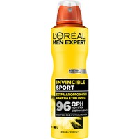L'oreal Paris Men Expert Invincible Sport 96H Anti-Perspirant Spray 150ml - Ανδρικό Αποσμητικό Spray για 96ωρη Προστασία Ενάντια στον Ιδρώτα με Απορροφητικό Σύστημα Μαγνησίου