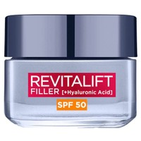 L'oreal Paris Revitalift Filler Anti-Aging Cream Spf50, 50ml - Αντιγηραντική Κρέμα Ημέρας με Υαλουρονικό Οξύ Υψηλής Προστασίας