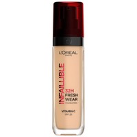 L'oreal Paris Infaillible 32H Fresh Wear Foundation Vitamin C Spf25+, 30ml - 225 Beige Sand - Foundation με Αντηλιακό Δείκτη Προστασίας για Πλήρη Κάλυψη, με Μεγάλη Διάρκεια