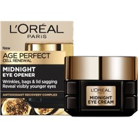 L'oreal Paris Age Perfect Cell Renew Midnight Eye Cream 15ml - Κρέμα Νυκτός Κυτταρικής Ανάπλασης Ματιών με Αντιοξειδωτικά που Χαρίζει Ορατά πιο Ξεκούραστο & Νεανικό Βλέμμα
