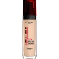 L'oreal Paris Infaillible 32H Fresh Wear Foundation Vitamin C Spf25, 30ml - 132 Warm Undertone - Makeup Προσώπου με Ελαφριά Υφή & Δείκτη Προστασίας για Απόλυτη Κάλυψη & Μεγάλη Διάρκεια