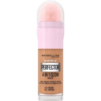 Maybelline Instant Anti-Age Perfector 4-in-1 Glow Makeup 20ml - 02 Medium - Πολυχρηστικό Makeup για Λαμπερή Επιδερμίδα με Σφουγγαράκι 