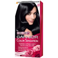 Garnier Color Sensation Permanent Hair Color Kit 1 Τεμάχιο - 1.0 Μαύρο - Μόνιμη Κρέμα Βαφή Μαλλιών με Άρωμα Τριαντάφυλλο 