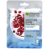 Garnier Skin Active Moisture Bomb Sheet Mask 32gr - Υφασμάτινη Μάσκα Ενυδάτωσης Προσώπου με Ρόδι & Υαλουρονικό Οξύ