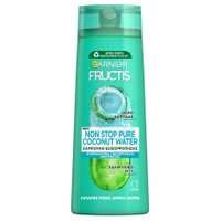Garnier Fructis Non Stop Pure Coconut Water Shampoo 400ml - Δυναμωτικό Σαμπουάν Καθαρισμού & Ενυδάτωσης για Λιπαρές Ρίζες & Ξηρές Άκρες