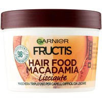 Garnier Fructis Hair Food Smoothing Mask with Macadamia 390ml - Επανορθωτική Μάσκα Μαλλιών 3 σε 1 με Μακαντέμια για Ξηρά & Ατίθασα Μαλλιά