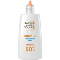 Garnier Ambre Solaire Super UV Hydrating Face Fluid with Hyaluronic Acid Spf50+, 40ml - Ενυδατική Αντηλιακή Προσώπου Πολύ Υψηλής Προστασίας με Υαλουρονικό Οξύ