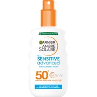 Garnier Ambre Solaire Sensitive Advanced Spf50+, 200ml - Αντηλιακό Γαλάκτωμα Σώματος Πολύ Υψηλής Προστασίας σε Spray