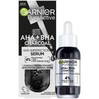 Garnier Pure Active AHA + BHA Charcoal Anti-Imperfection Serum 30ml - Ορός Προσώπου με Άνθρακα, Κατά των Ατελειών, για Επιδερμίδες με Τάση Ακμής