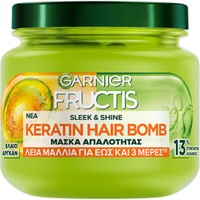 Garnier Fructis Sleek & Shine Keratin Hair Bomb 320ml - Μάσκα Απαλότητας για Λεία Μαλλιά με Κερατίνη