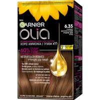 Garnier Olia Permanent Hair Color 1 Τεμάχιο - 6.35 Ξανθό Σκούρο Καφέ - Μόνιμη Βαφή Μαλλιών Χωρίς Αμμωνία & με Φυσικά Έλαια Λουλουδιών