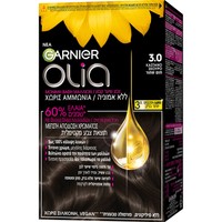 Garnier Olia Permanent Hair Color 1 Τεμάχιο - 3.0 Καστανό Σκούρο - Μόνιμη Βαφή Μαλλιών Χωρίς Αμμωνία & με Φυσικά Έλαια Λουλουδιών