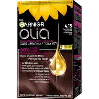 Garnier Olia Permanent Hair Color 1 Τεμάχιο - 4.15 Παγωμένο Σοκολατί - Μόνιμη Βαφή Μαλλιών Χωρίς Αμμωνία & με Φυσικά Έλαια Λουλουδιών