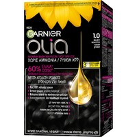 Garnier Olia Permanent Hair Color 1 Τεμάχιο - 1.0 Βαθύ Μαύρο - Μόνιμη Βαφή Μαλλιών Χωρίς Αμμωνία & με Φυσικά Έλαια Λουλουδιών