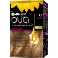 Garnier Olia Permanent Hair Color 1 Τεμάχιο - 7.0 Ξανθό - Μόνιμη Βαφή Μαλλιών Χωρίς Αμμωνία & με Φυσικά Έλαια Λουλουδιών