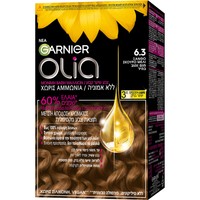 Garnier Olia Permanent Hair Color 1 Τεμάχιο - 6.3 Ξανθό Σκούρο Μελί - Μόνιμη Βαφή Μαλλιών Χωρίς Αμμωνία & με Φυσικά Έλαια Λουλουδιών