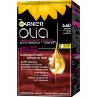 Garnier Olia Permanent Hair Color 1 Τεμάχιο - 6.60 Έντονο Κόκκινο - Μόνιμη Βαφή Μαλλιών Χωρίς Αμμωνία & με Φυσικά Έλαια Λουλουδιών