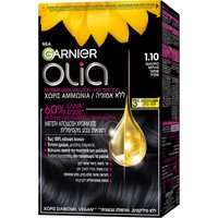 Garnier Olia Permanent Hair Color 1 Τεμάχιο - 1.10 Μαύρο Μπλε - Μόνιμη Βαφή Μαλλιών Χωρίς Αμμωνία & με Φυσικά Έλαια Λουλουδιών