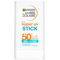 Garnier Ambre Solaire Spf50+ Super UV Invisible Stick 18g - Αόρατο Ενυδατικό Αντηλιακό Στικ Προσώπου Πολύ Υψηλής Προστασίας με Βούτυρο Καριτέ