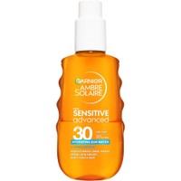 Garnier Ambre Solaire Spf30 Sensitive Advanced Hydrating Sun Water 150ml - Ενυδατικό Διφασικό Αντηλιακό Νερό Υψηλής Προστασίας για Σώμα, Πρόσωπο & Μαλλιά με Υαλουρονικό Οξύ