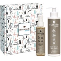Messinian Spa Promo Christmas Box Spicy Vanilla Body Lotion 300ml & Hair & Body Mist 100ml - Ενυδατικό Εορταστικό Γαλάκτωμα με Άρωμα Βανίλια με Αντλία & Ενυδατικό Εορταστικό Σπρέι Μαλλιών & Σώματος με Άρωμα Βανίλια
