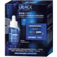 Uriage Promo Coffret Cica Daily Serum 30ml & Concent Repairing Cream 15ml - Ενυδατικός, Επανορθωτικός Ορός Προσώπου για Όλους τους Τύπους Δέρματος & Ενυδατική & Επανορθωτική Φροντίδα για Το Ευαισθητοποιημένο Δέρμα για Άνδρες & Γυναίκες