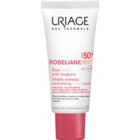 Uriage Roseliane Visible Redness Neutralizing CC Light Tinted Care Spf50+, 40ml - Αντηλιακή Κρέμα Προσώπου με Χρώμα Πολύ Υψηλής Προστασίας για Ευαίσθητο Δέρμα με Τάση για Ερυθρότητα ή για Δέρμα με Ροδόχρου Νόσο