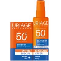 Uriage Promo Bariesun Invisible Scented Spf50+ Dry Touch Spray 200ml & Δώρο Moisturizing Spf50+ Protective Cream 50ml - Διάφανο Αντηλιακό Spray Προσώπου & Σώματος Πολύ Υψηλής Προστασίας & Αντηλιακή Κρέμα Προσώπου Πολύ Υψηλής Προστασίας Ελαφριάς Υφής