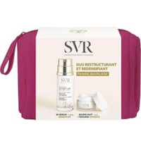 SVR Promo Densitium Double Concentrate Plumping Bi-Serum 30ml (2x15ml) & Night Balm 15ml & Δώρο Νεσεσέρ 1 Τεμάχιο - Διφασικός Ορός για Επαναπύκνωση & Ανόρθωση του Προσώπου & Λαιμού Κατάλληλο για Ώριμες Επιδερμίδες & Αντιγηραντικό Βάλσαμο Νύχτας για Επανόρθωση & Αναδόμηση του Δέρματος