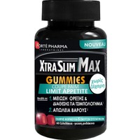 Forte Pharma XtraSlim Max Gummies 60 Ζελεδάκια - Συμπλήρωμα Διατροφής Βιταμινών, Μετάλλων & Εκχυλίσματος Βοτάνων για τον Περιορισμό της Όρεξης & Απώλεια Βάρους με Γεύση Ροδάκινο
